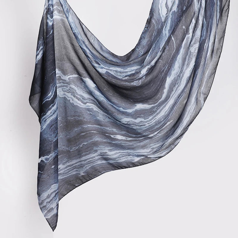 Printed Modal Hijab — Marble Collection